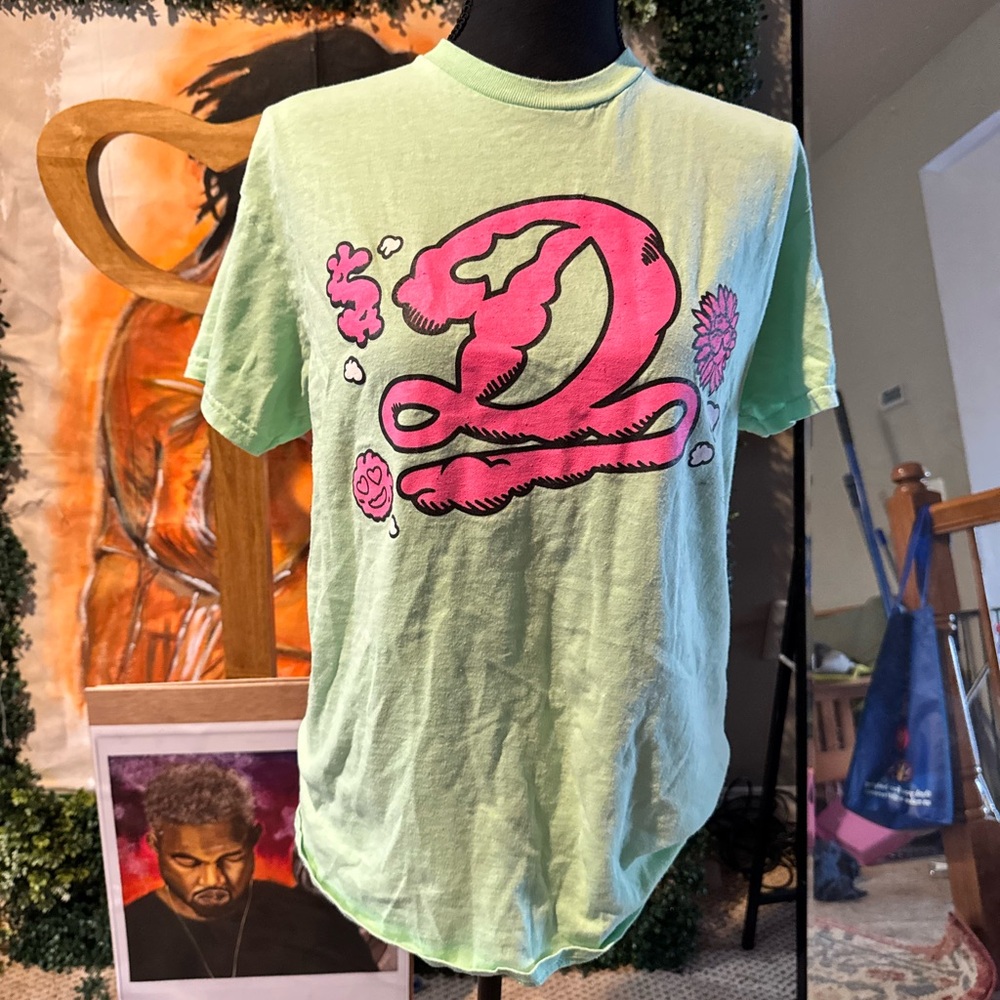 Green Dreamville T-Shirt with Pink Graphic